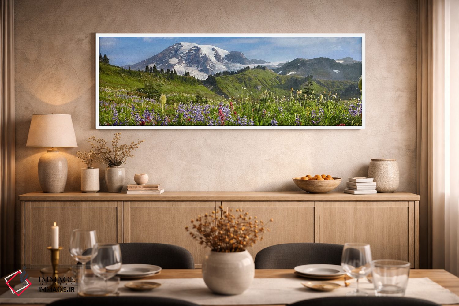تابلو دکوراتیو Mount Rainier National Park, Washington,گل های وحشی در چمن… اثر تیم فیتزهریس - D1W