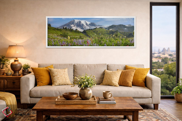 تابلو دکوراتیو Mount Rainier National Park, Washington,گل های وحشی در چمن… اثر تیم فیتزهریس - D4W