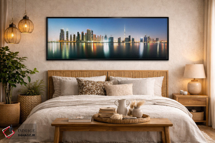 تابلو دکوراتیو نمای پانورامای خط افق دبی اثر ماتئو کولومبو - D6B