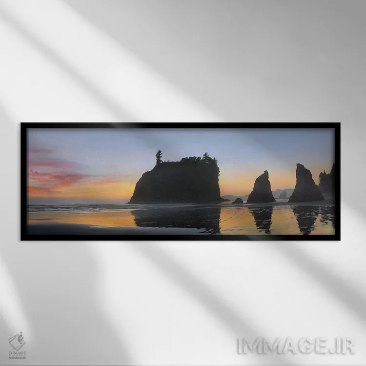 تابلو دکوراتیو Ruby Beach, Olympic National Park, Washington,نمای پانورام… اثر تیم فیتزهریس - نمای قابدار مشکی
