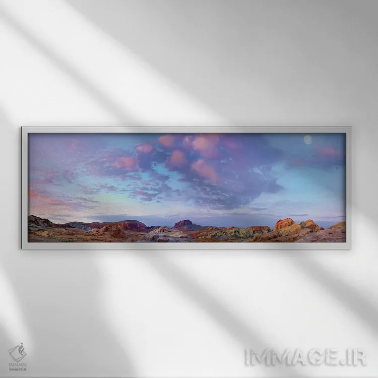 تابلو دکوراتیو Valley Of Fire State Park, Mojave Desert, Nevada,نمای پانو… اثر تیم فیتزهریس - نمای قابدار سفید