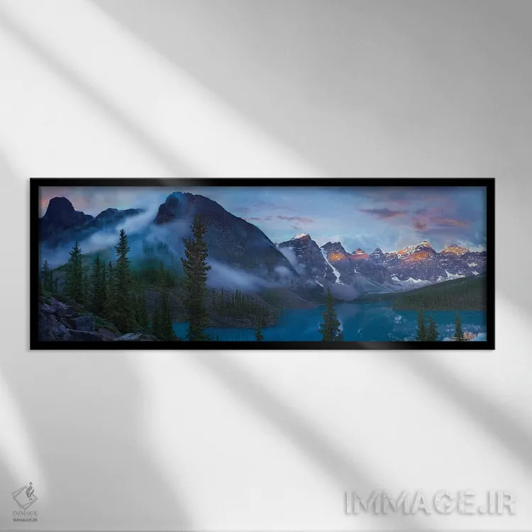 تابلو دکوراتیو Valley Of Ten Peaks, Banff National Park, Alberta, Canada… اثر تیم فیتزهریس - نمای قابدار مشکی