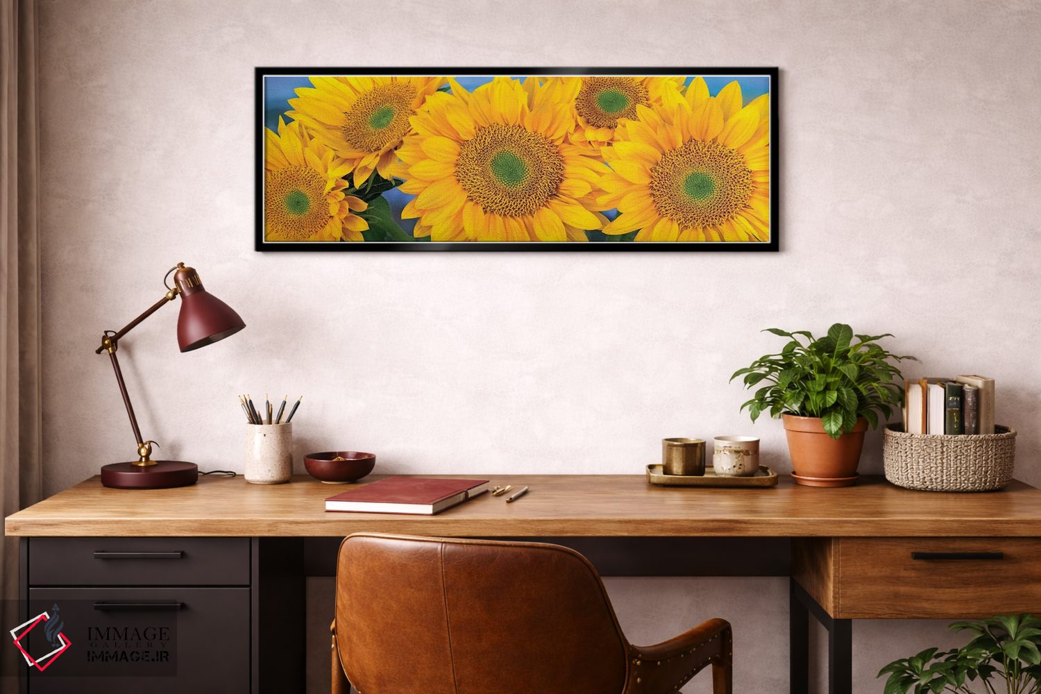 تابلو دکوراتیو North America I,دسته گل آفتابگردان معمولی با سر بذرهای متق… اثر تیم فیتزهریس - D4B