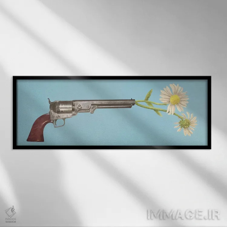 تابلو دکوراتیو صلح آفرین اثر تری فن - نمای قابدار مشکی