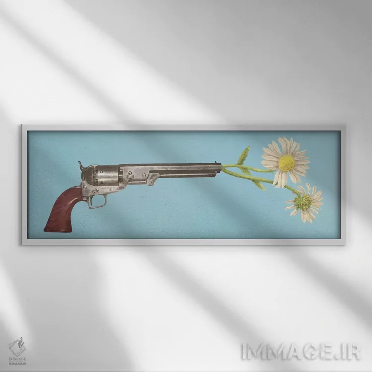 تابلو دکوراتیو صلح آفرین اثر تری فن - نمای قابدار سفید