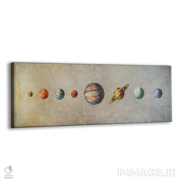تابلو دکوراتیو منظومه شمسی اثر تری فن - نمای پرسپکتیو محصول