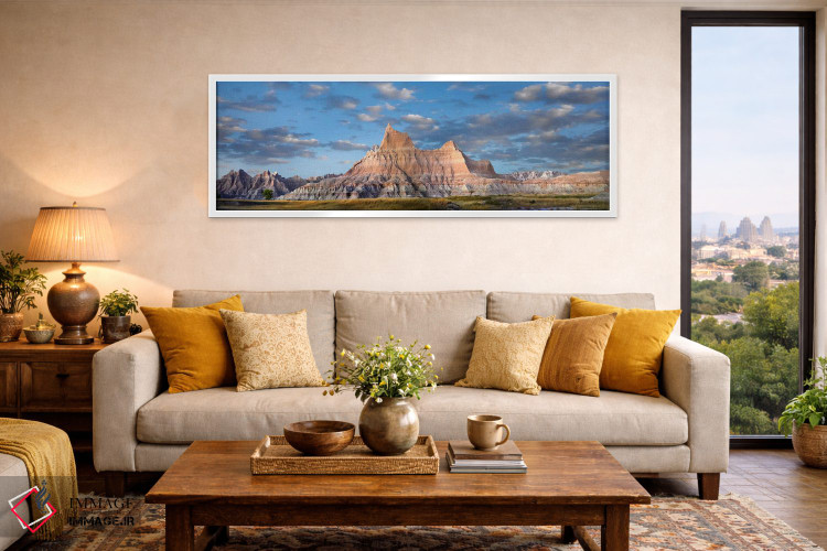 تابلو دکوراتیو Badlands National Park, South Dakota,چشم انداز با ویژگی ها… اثر تیم فیتزهریس - D4W