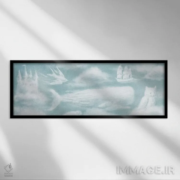 تابلو دکوراتیو آستر صحافی حیوانات ابری! اثر تری فن - نمای قابدار مشکی