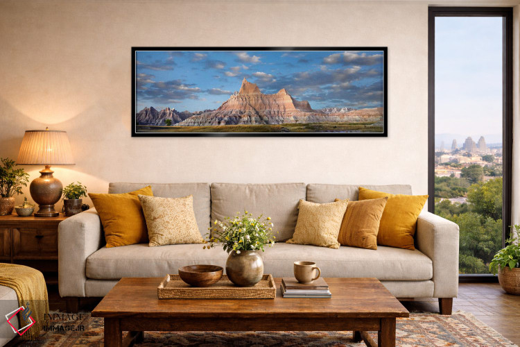 تابلو دکوراتیو Badlands National Park, South Dakota,چشم انداز با ویژگی ها… اثر تیم فیتزهریس - D6B
