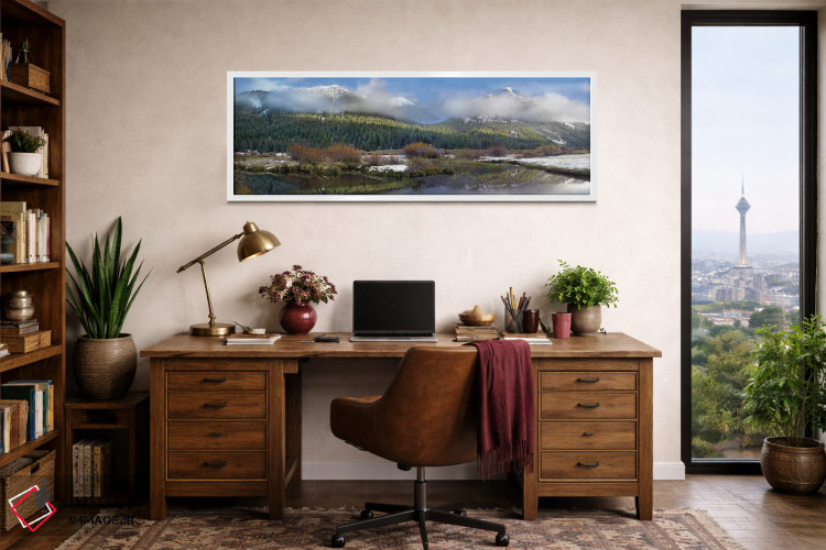 تابلو دکوراتیو Idaho,نمای پانورامای کوهستان پایونیر، آیداهو اثر تیم فیتزهریس - D1W