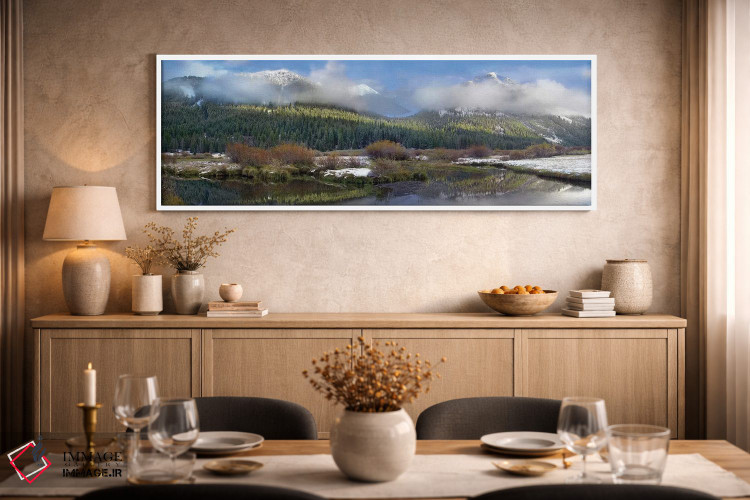 تابلو دکوراتیو Idaho,نمای پانورامای کوهستان پایونیر، آیداهو اثر تیم فیتزهریس - D2W