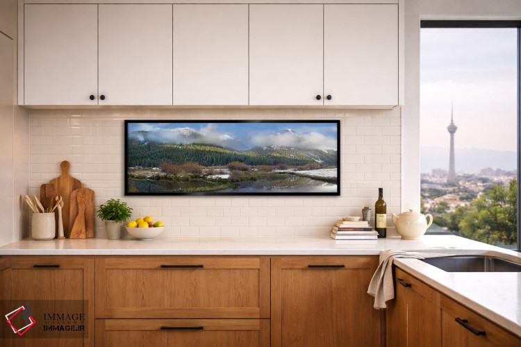 تابلو دکوراتیو Idaho,نمای پانورامای کوهستان پایونیر، آیداهو اثر تیم فیتزهریس - D5B