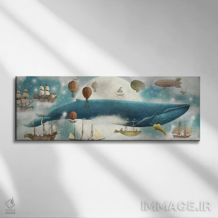 تابلو دکوراتیو در ابرها ۲ اثر تری فن - نمای روبهرو روی دیوار