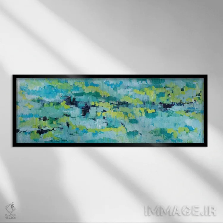تابلو انتزاعی جز وقتی باران نرم می بارد اثر تامارا گوندا - نمای قابدار مشکی
