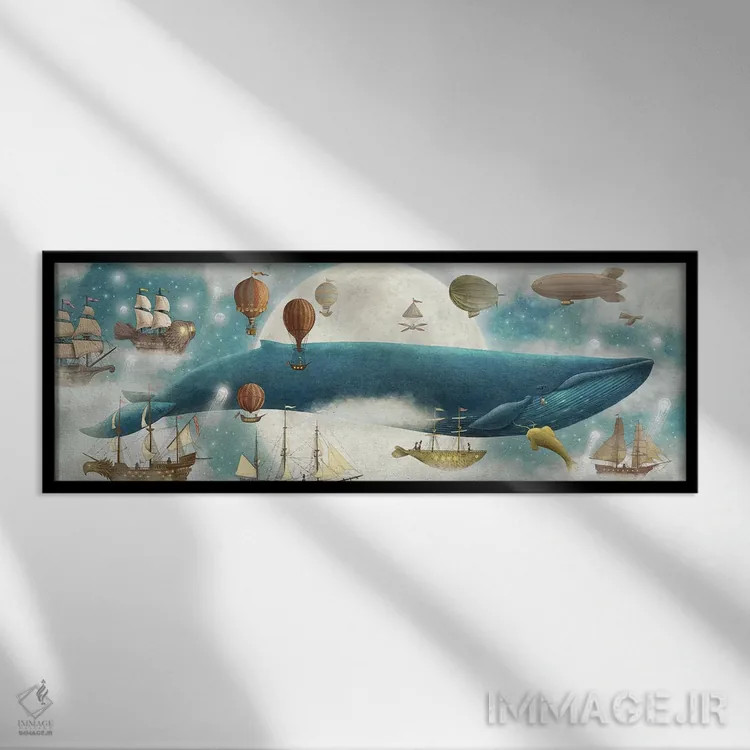 تابلو دکوراتیو در ابرها ۲ اثر تری فن - نمای قابدار مشکی