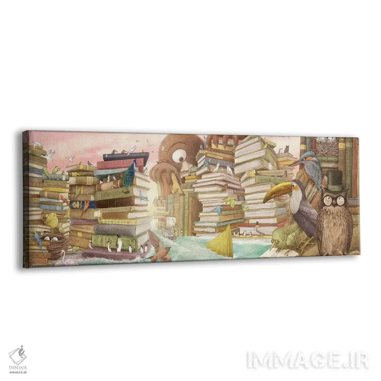 تابلو دکوراتیو جزایر کتابخانه اثر تری فن - نمای پرسپکتیو محصول