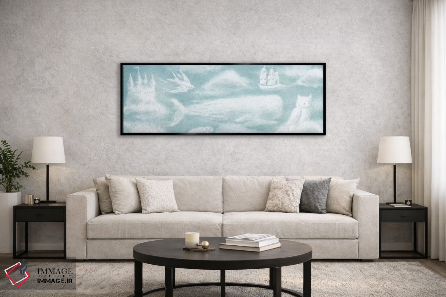 تابلو دکوراتیو آستر صحافی حیوانات ابری! اثر تری فن - D6B