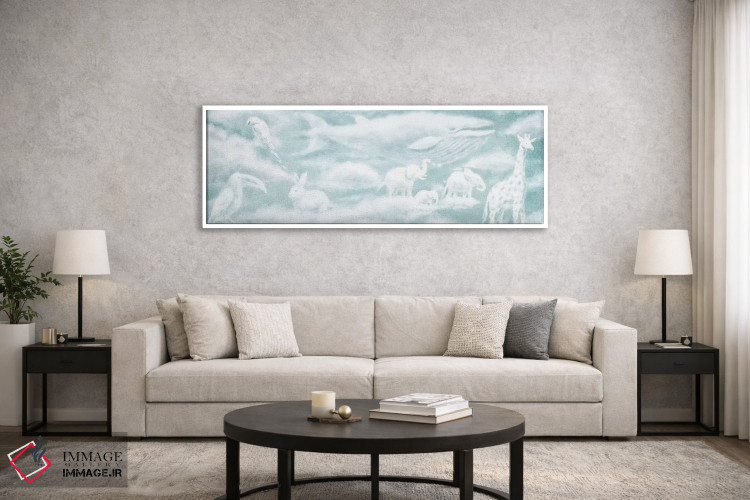 تابلو دکوراتیو آستر صحافی حیوانات ابری ۲ اثر تری فن - D6W