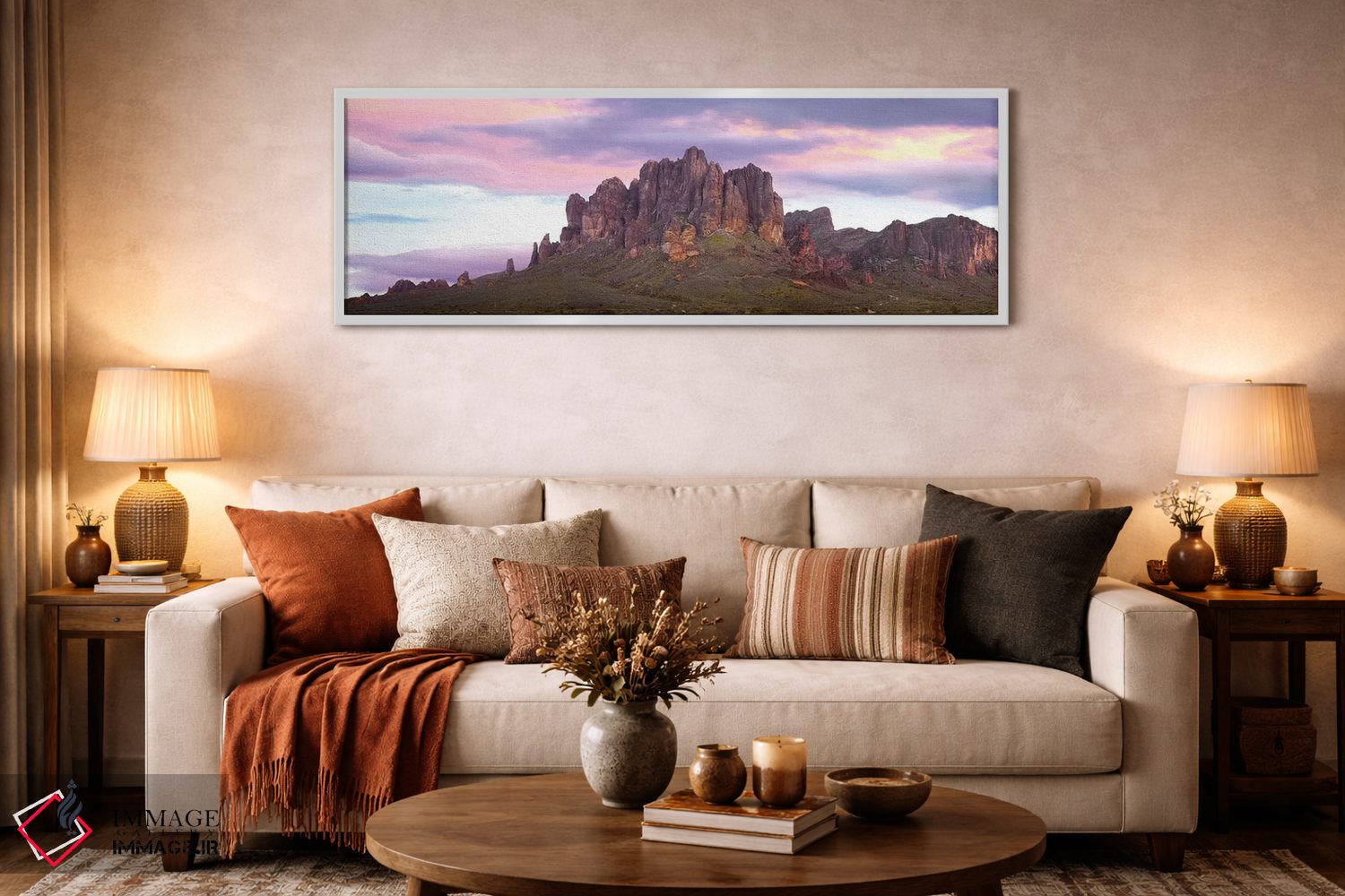 تابلو دکوراتیو Arizona,نمای پانورامای کوه های سوپراستیشن هنگام غروب، آریز… اثر تیم فیتزهریس - D4W