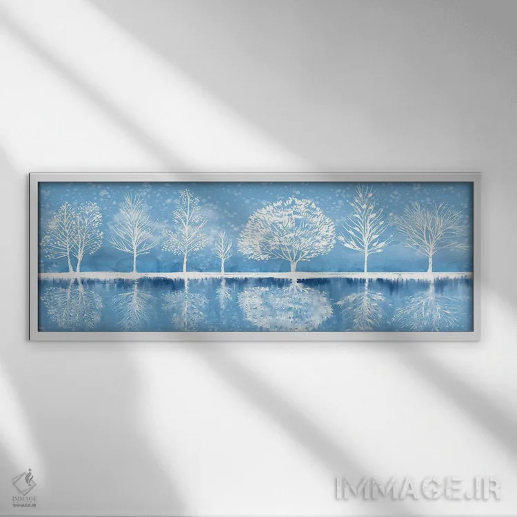 تابلو دکوراتیو سواحل زمستانی اثر توماس لیتل - نمای قابدار سفید