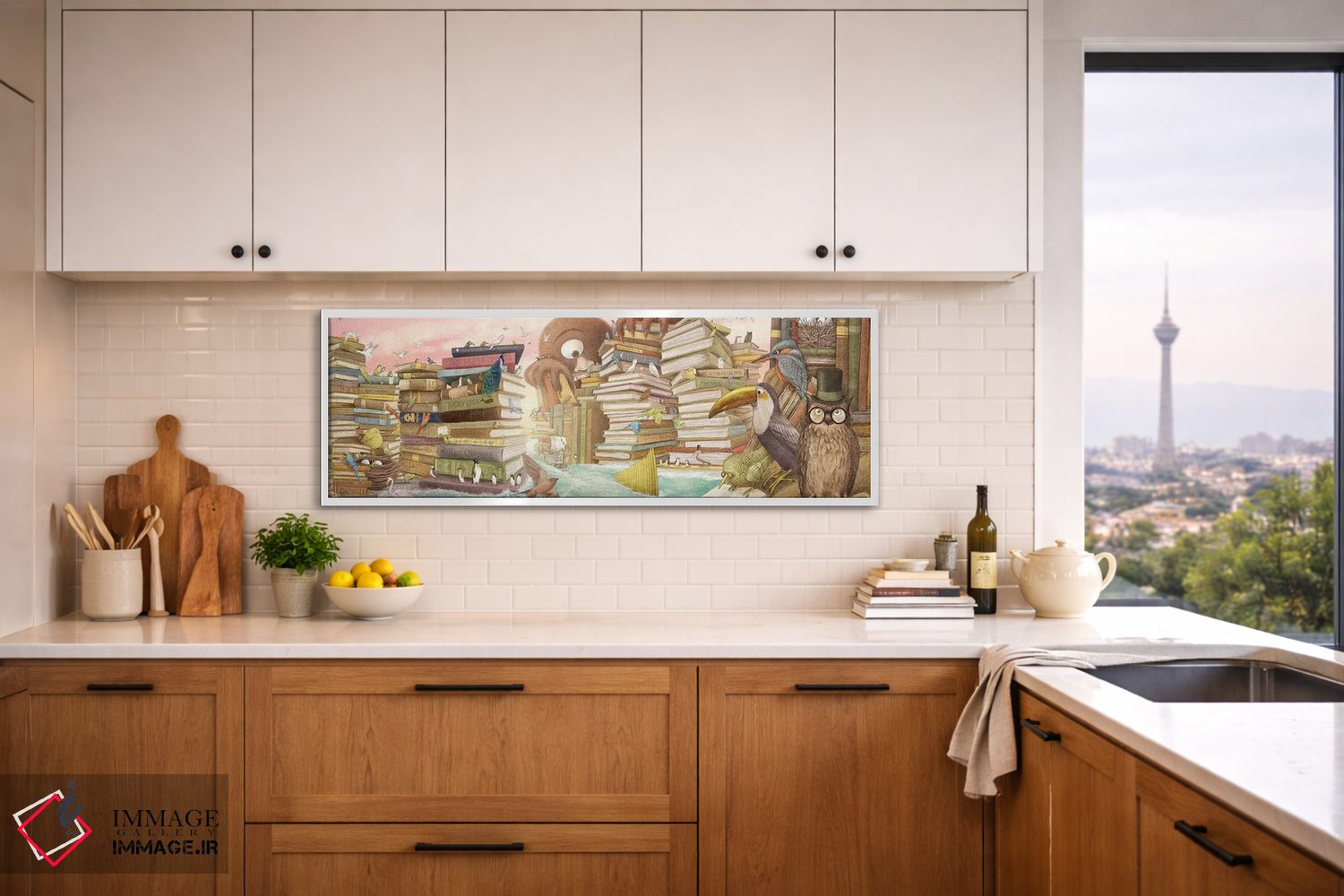 تابلو دکوراتیو جزایر کتابخانه اثر تری فن - D2W