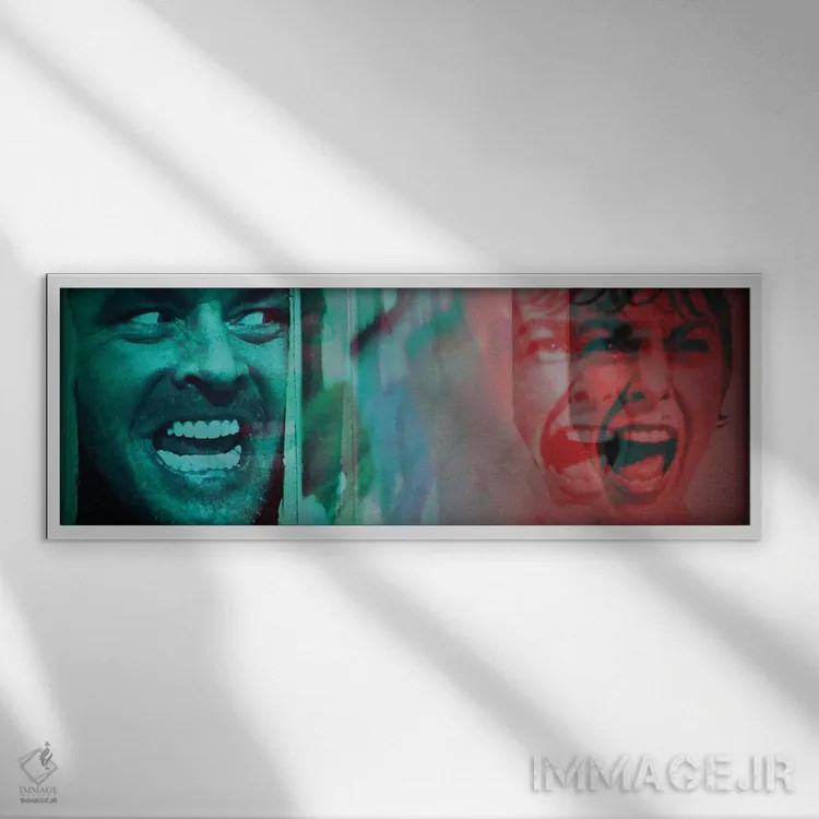 تابلو دکوراتیو پساینینگ اثر تونی لئونه - نمای قابدار سفید