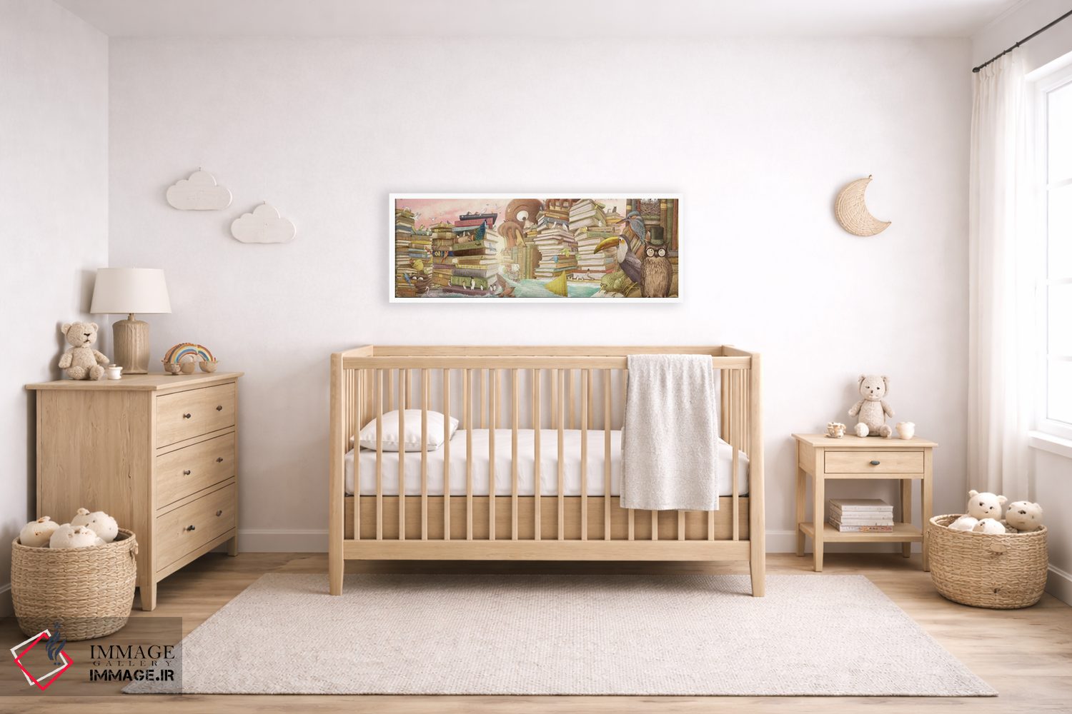 تابلو دکوراتیو جزایر کتابخانه اثر تری فن - D4W