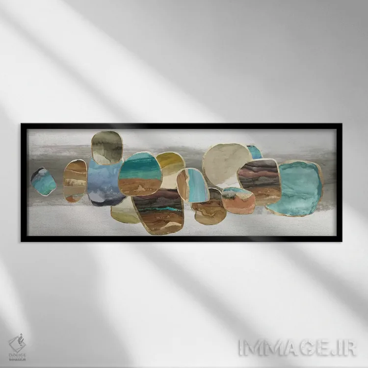 تابلو دکوراتیو سنگ های زراندود I اثر تام ریوز - نمای قابدار مشکی