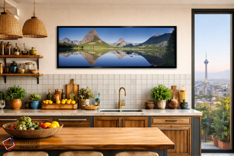 تابلو دکوراتیو کوه هایی که در دریاچه بازتاب یافته اند، پارک ملی یخچال، مونت… اثر تام نورینگ - D2B