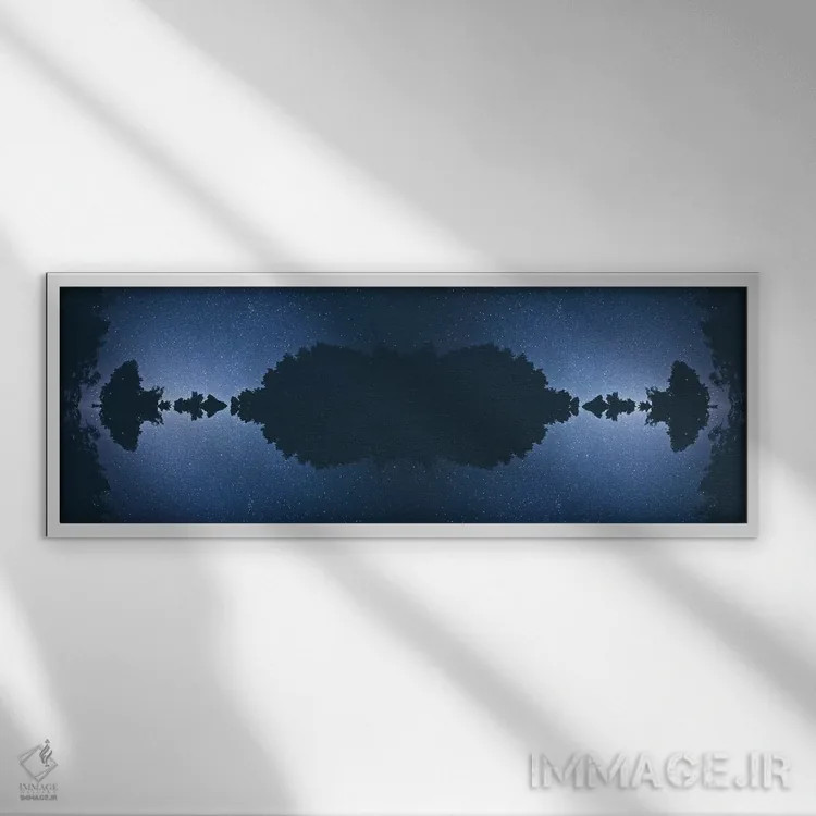 تابلو دکوراتیو آسمان شب اثر فایو بای فایو کالکتیو - نمای قابدار سفید