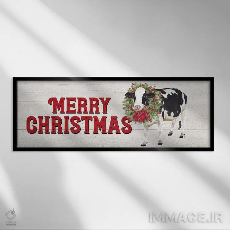 تابلو دکوراتیو کریسمس در مزرعه اثر تارا رید - نمای قابدار مشکی