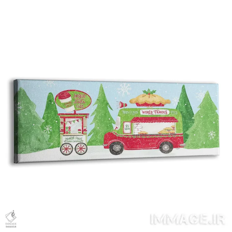 تابلو دکوراتیو کریسمس با گاری غذا یک اثر تارا رید - نمای پرسپکتیو محصول