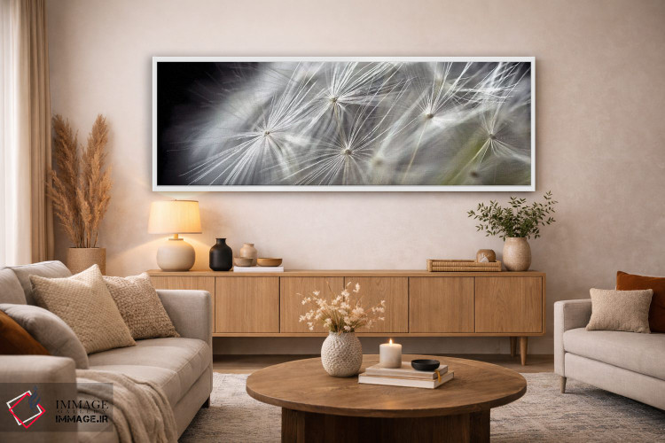 تابلو دکوراتیو نمای نزدیک قاصدک روی زمینه سیاه اثر تام کوارترمین - D3W