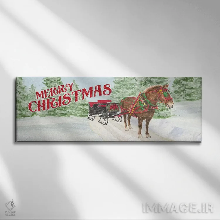 تابلو دکوراتیو صدای زنگ سورتمه اثر تارا رید - نمای روبهرو روی دیوار