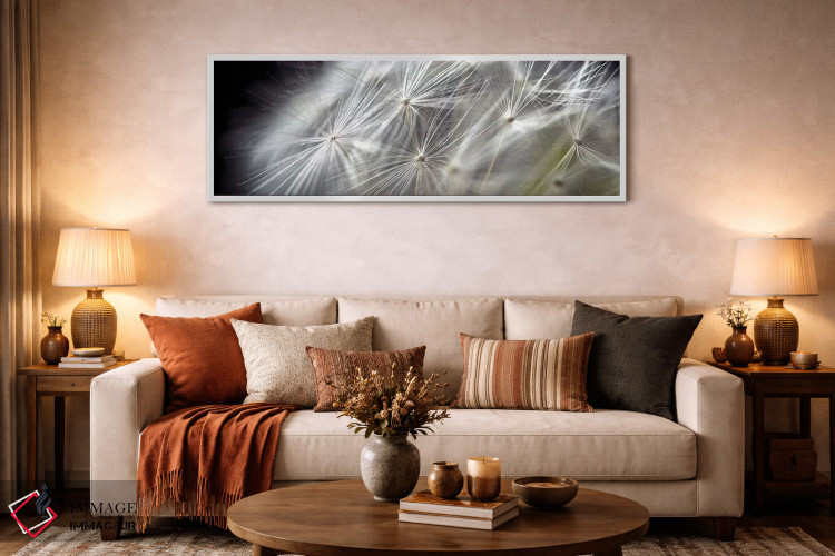 تابلو دکوراتیو نمای نزدیک قاصدک روی زمینه سیاه اثر تام کوارترمین - D4W