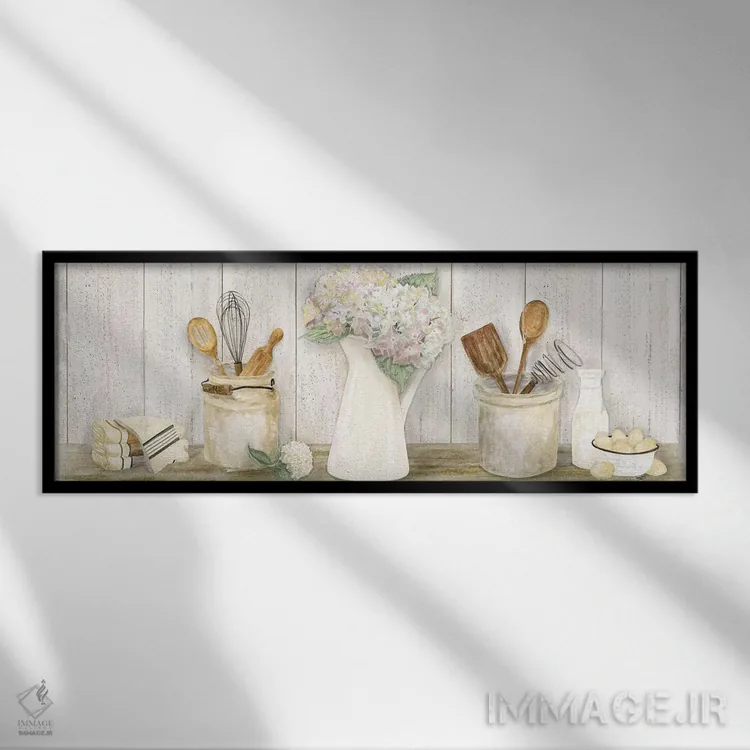 تابلو مدرن پنل آشپزخانه قدیمی اثر تارا رید - نمای قابدار مشکی