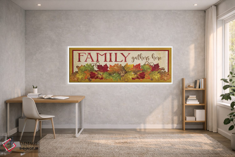 تابلو دکوراتیو برداشت پاییزی - تابلوی خانواده اینجا گرد هم می آید اثر تارا رید - D2W