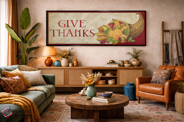 تابلو دکوراتیو برداشت پاییزی - تابلوی سپاسگزاری اثر تارا رید - D3B