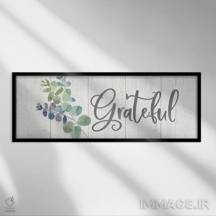 تابلو مدرن الهام طبیعی: تابلوی سپاسگزاری آبی اثر تارا رید - نمای قابدار مشکی