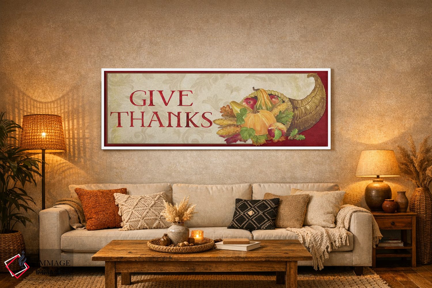 تابلو دکوراتیو برداشت پاییزی - تابلوی سپاسگزاری اثر تارا رید - D6W