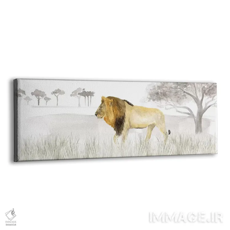 تابلو دکوراتیو پنل افقی شیر سرنگتی اثر تارا رید - نمای پرسپکتیو محصول
