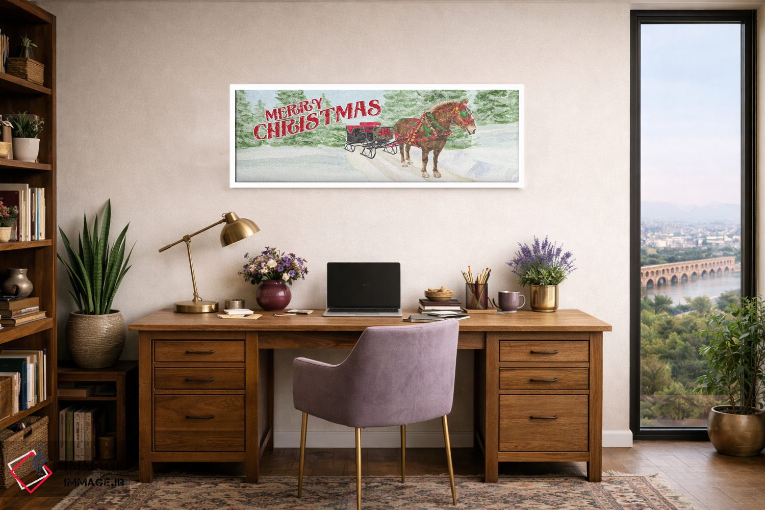 تابلو دکوراتیو صدای زنگ سورتمه اثر تارا رید - D1W