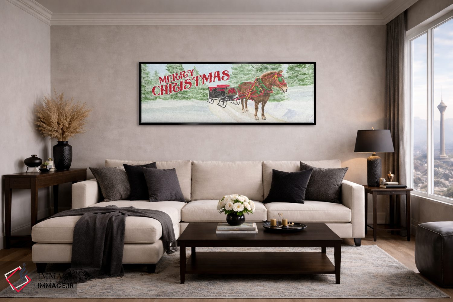 تابلو دکوراتیو صدای زنگ سورتمه اثر تارا رید - D5B