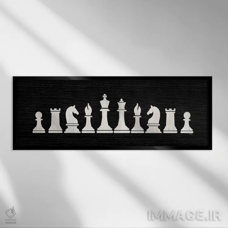تابلوی مهره شطرنج سیاه اثر تارا رید - نمای قابدار مشکی