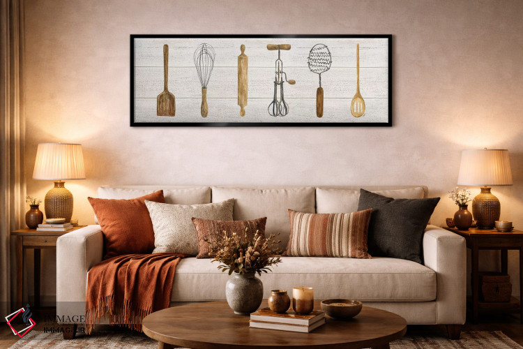 تابلو مینیمال پنل وسایل آشپزخانه قدیمی اثر تارا رید - D6B