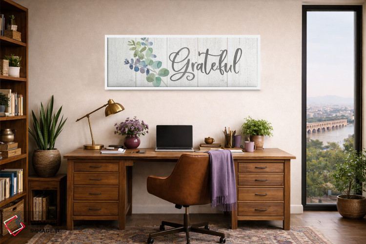 تابلو مدرن الهام طبیعی: تابلوی سپاسگزاری آبی اثر تارا رید - D1W