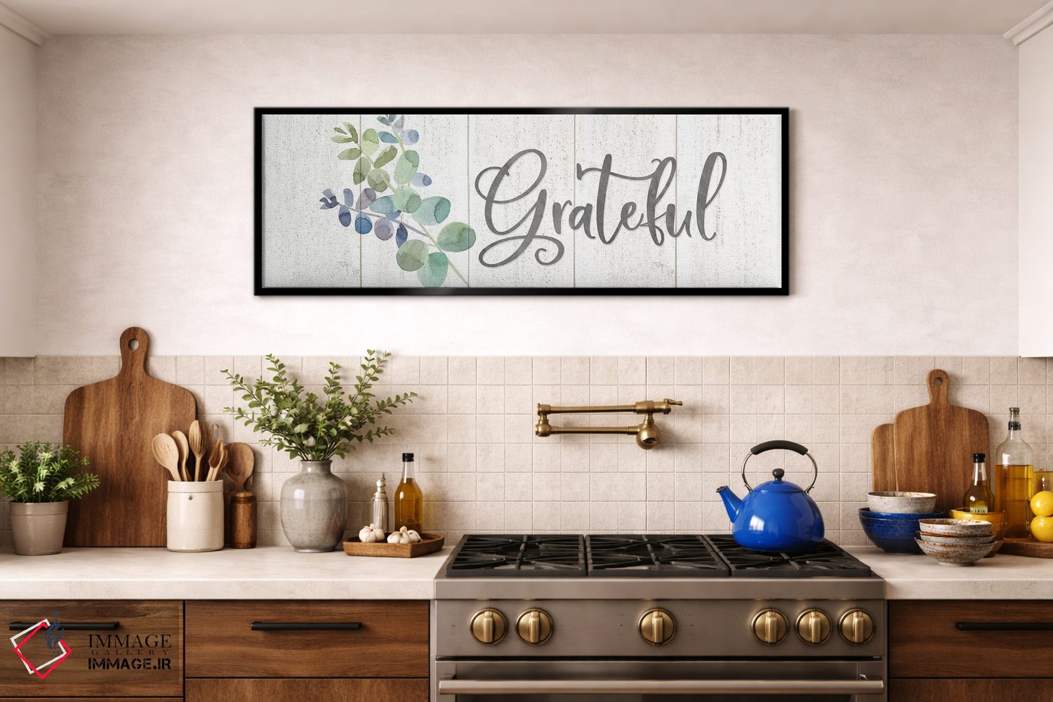 تابلو مدرن الهام طبیعی: تابلوی سپاسگزاری آبی اثر تارا رید - D2B