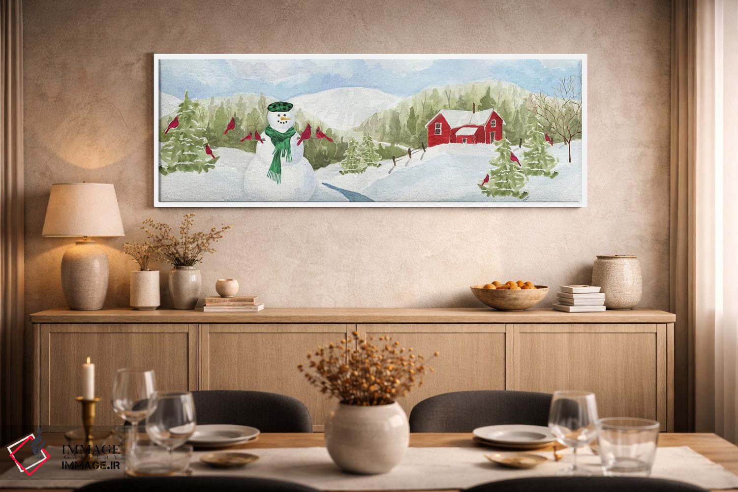 تابلوی آدم برفی کریسمس II اثر تارا رید - D2W