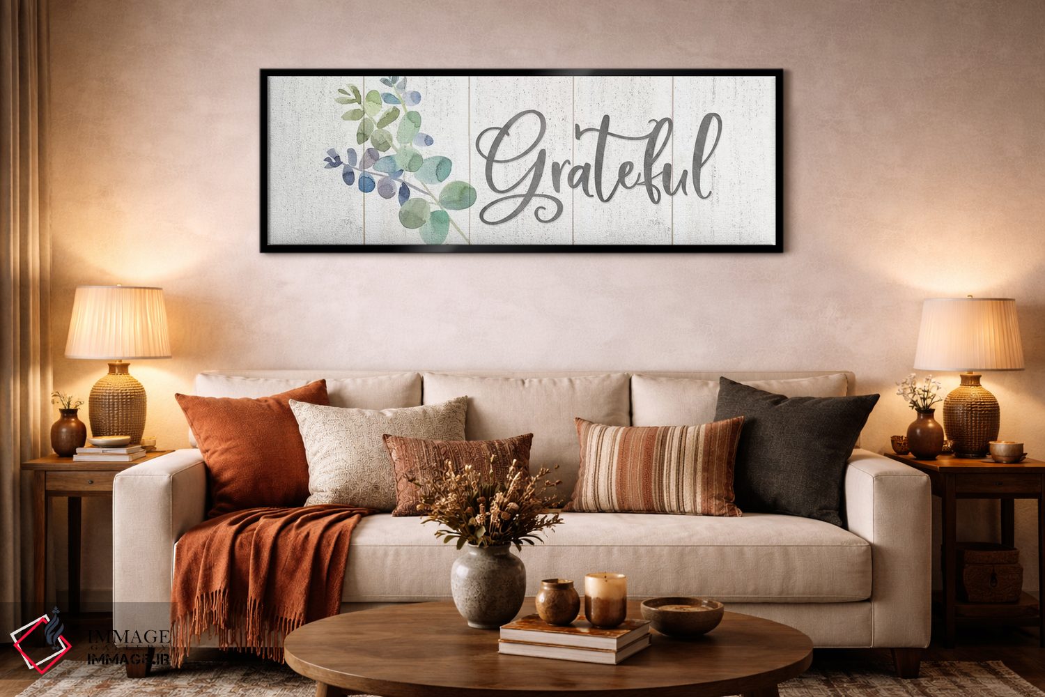 تابلو مدرن الهام طبیعی: تابلوی سپاسگزاری آبی اثر تارا رید - D5B