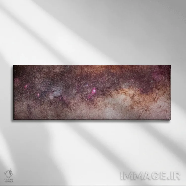تابلو دکوراتیو ترکیب تصاویر صورت های فلکی عقرب و کمان در راه شیری جنوبی اثر آلن دایر - نمای روبهرو روی دیوار